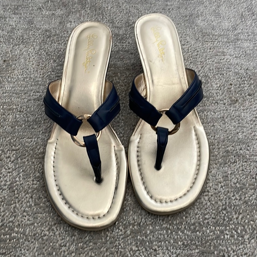 Size 9 Navy Lilly Pulitzer McKim Wedge sandals